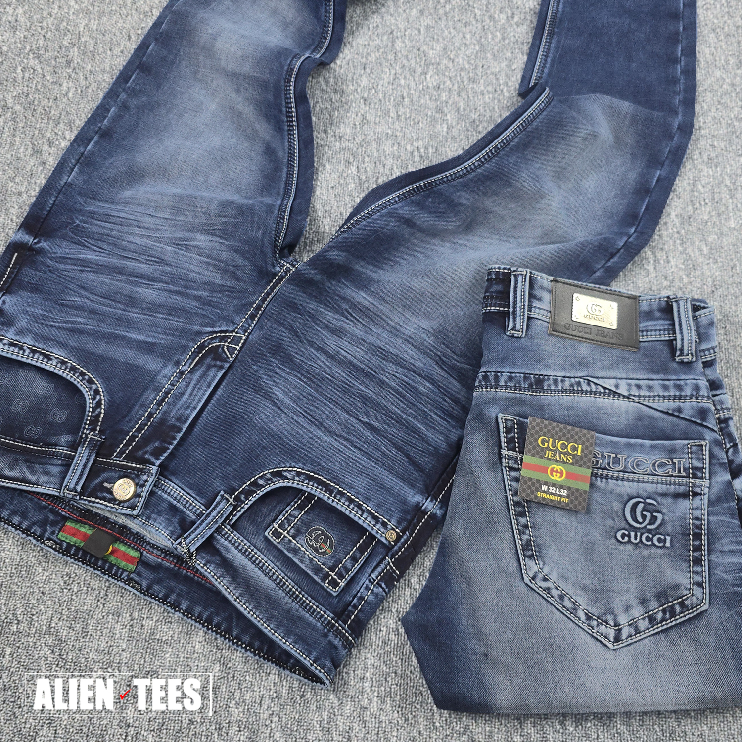 2J129 Whiskered Medium Blue - Atelier Stitch Denim