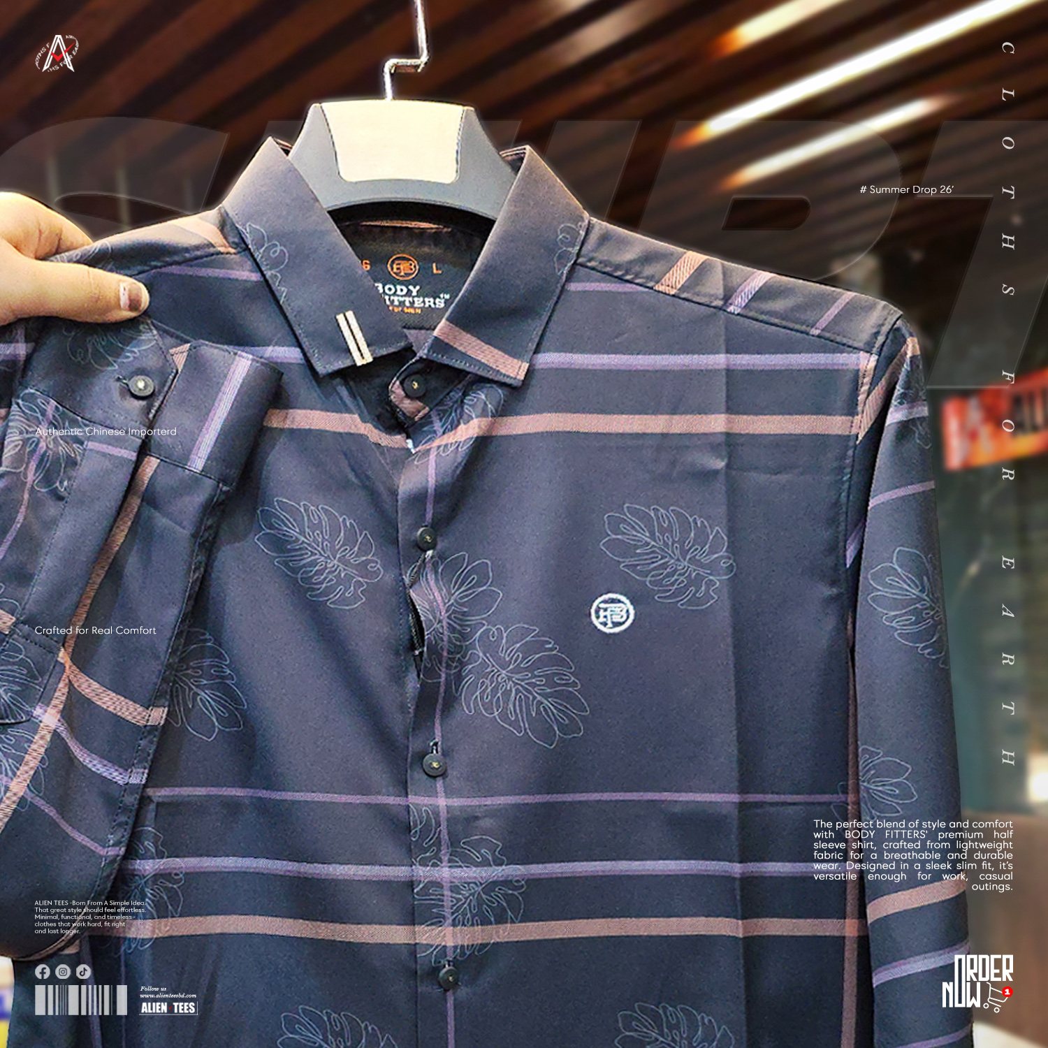 4H66 Licorice Black - Verge Plaid Shirt
