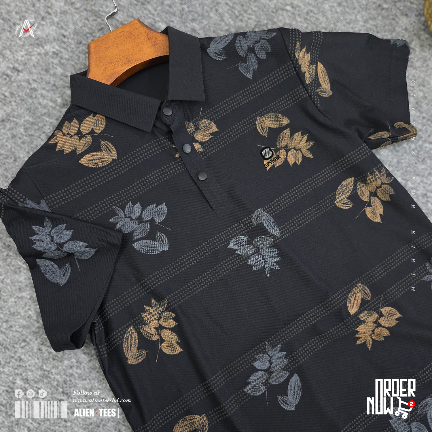 1R121 Sable Black - Foliage Polo