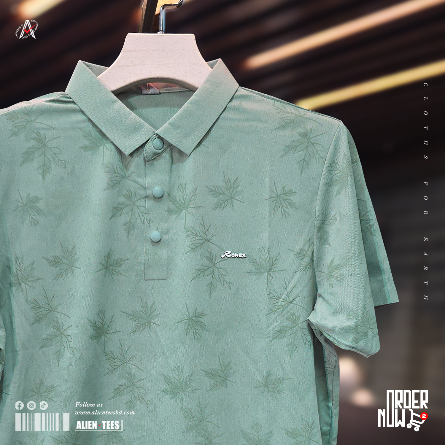 1R123 Magic Mint - Botanical Veil Polo