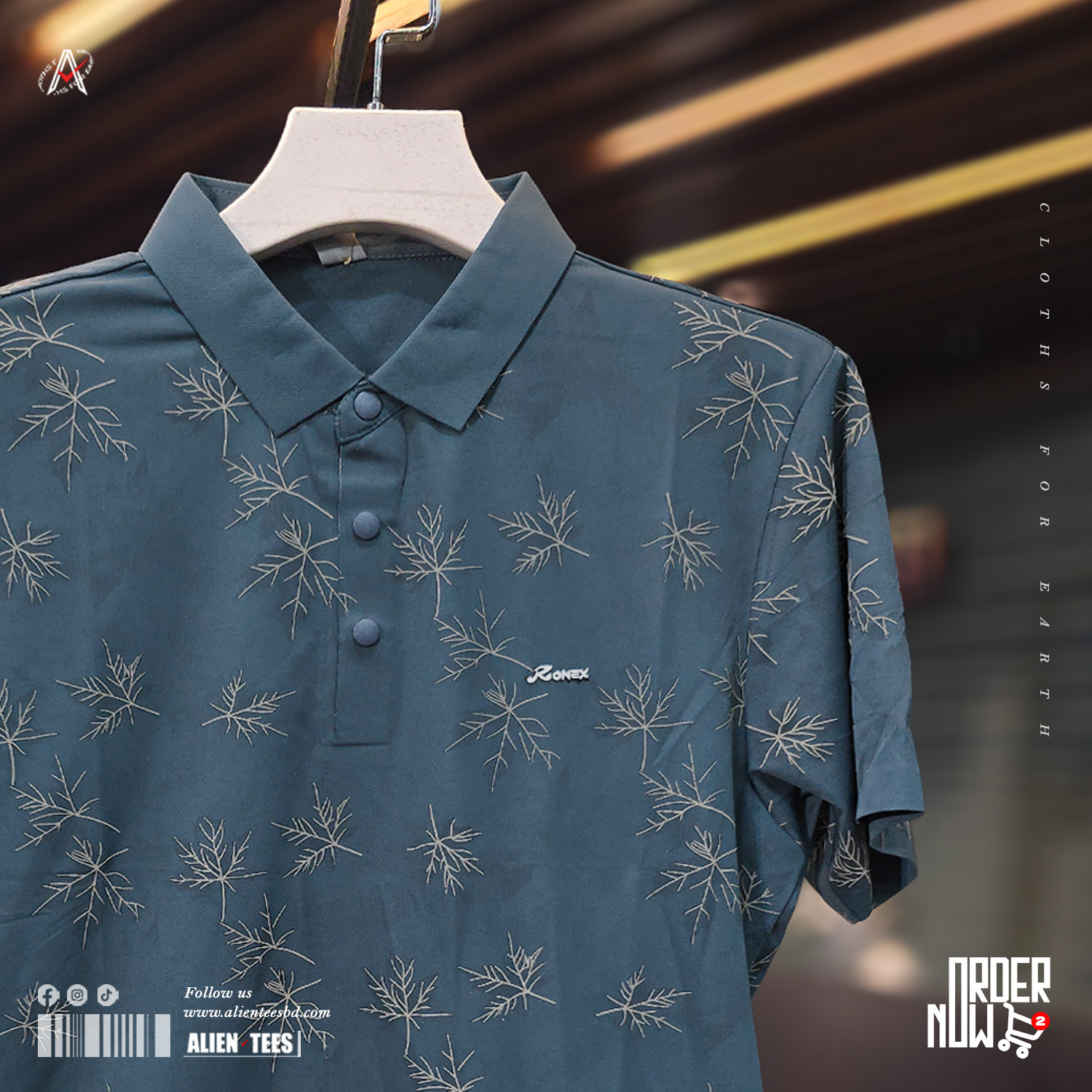 1R124 Aqua Deep - Botanical Veil Polo