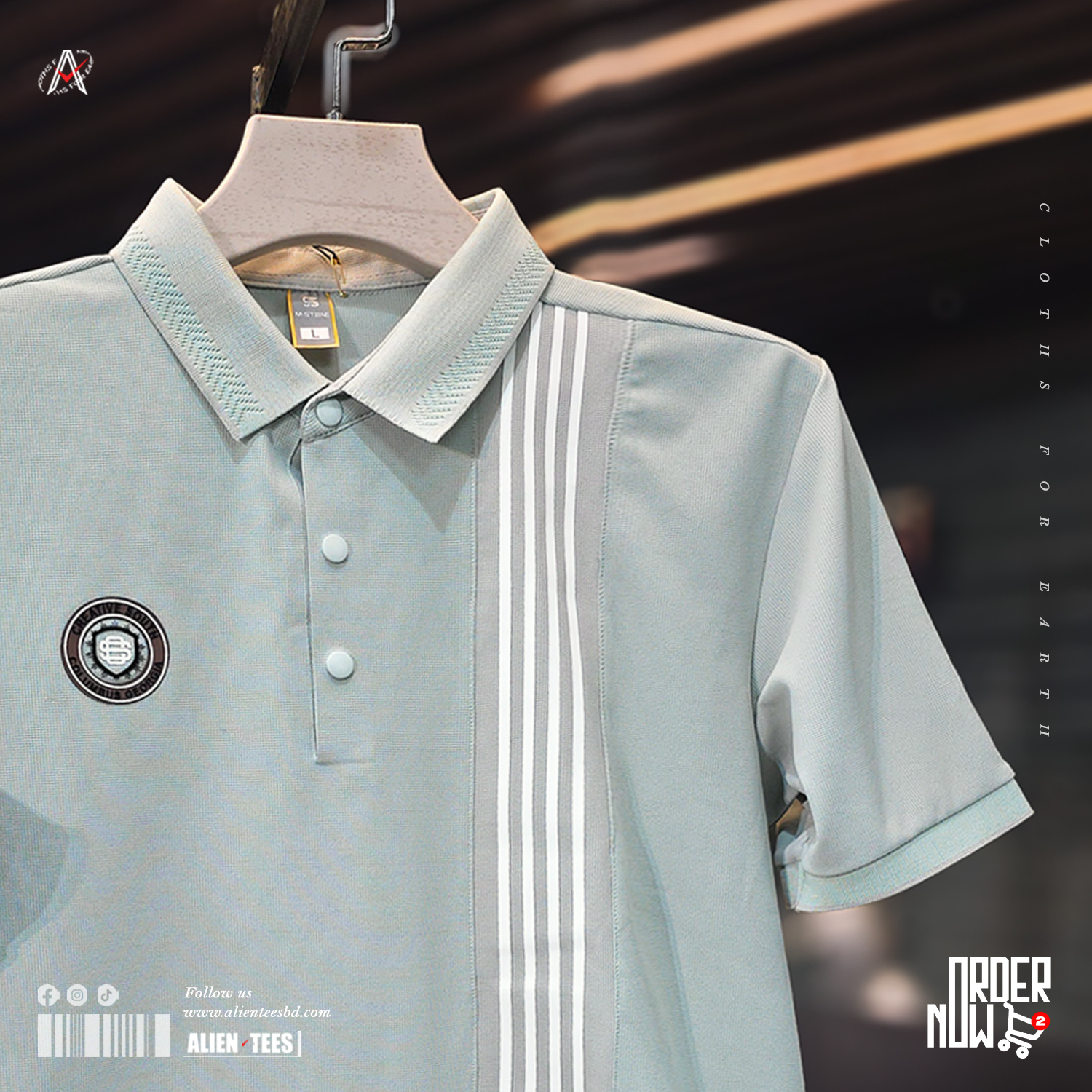 1R130 Edgewater - Monarch Quad Stripe Polo