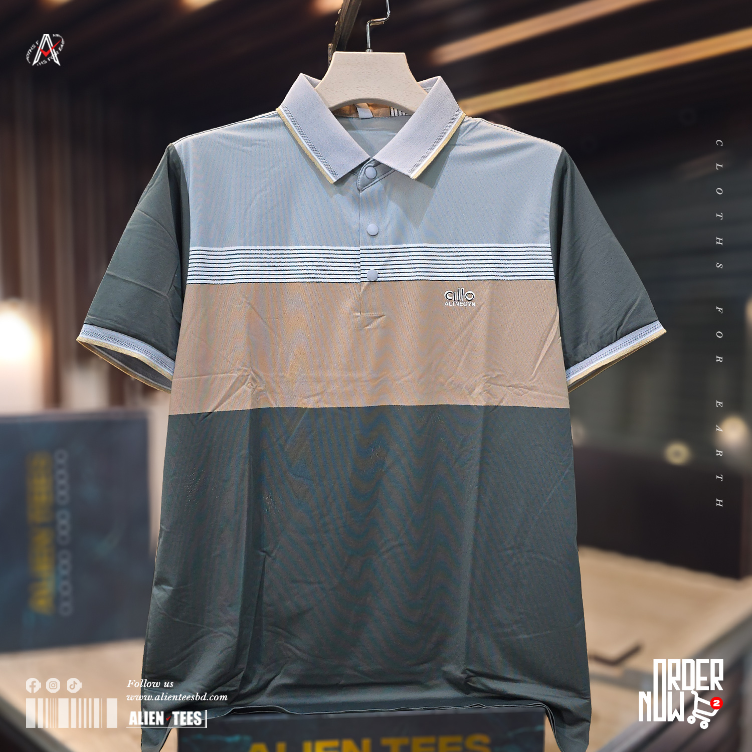 1R133 Mineral Green - Contransto Polo
